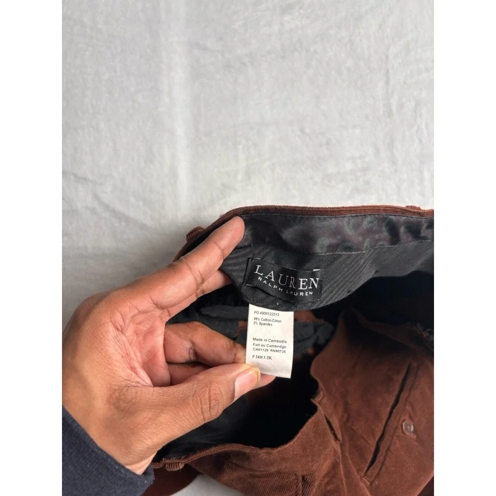 Lauren Ralph Lauren LRL Brown Corduroy Women's Pants 34